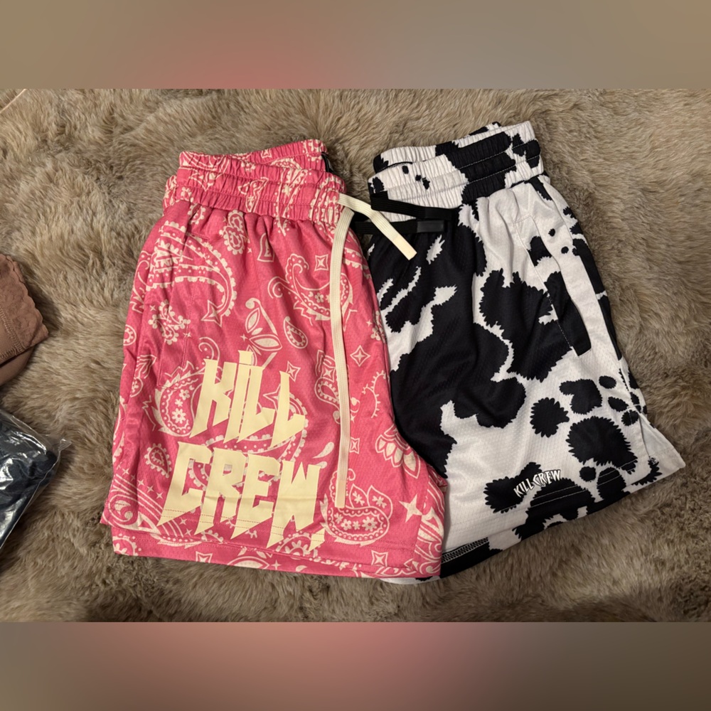 Kill Crew Pink and Black Shorts Set